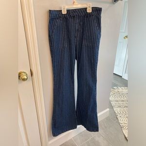 Forever 21 Striped flare denim Trouser Size medium